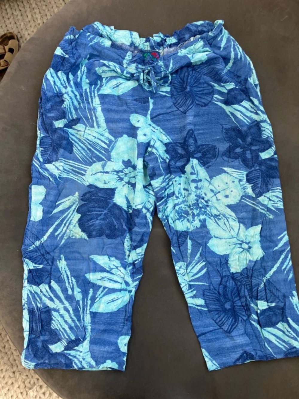 Jams World Blue Floral Cropped Pajama Pants